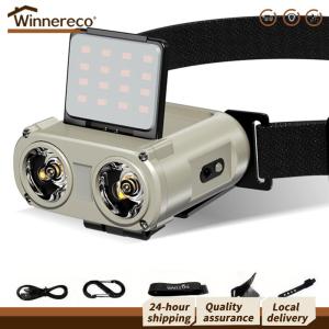 [Winnereco Flagship Mall] Owl Headlamp Rechargeable Head LED Torch with Motion Sensor Waterproof for Cycling Cave Exploration Trekking and Hiking