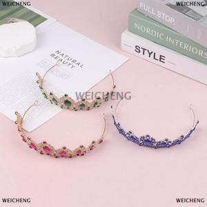 [COD] WEICHENG 2024 New Purple Bridal Crown Royal Queen Tiara Pageant Prom Bride Diadem Princess Wedding Crown Hair Accessories