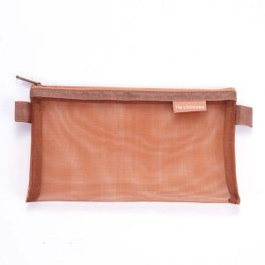 TSEVD กระเป๋าใส่ธนบัตร กระเป๋าดินสอตาข่าย สีย้อนยุค ไนลอนทำจากไนลอน ถุงเครื่องเขียนซิป ลำลองแบบสบายๆ กระเป๋าเครื่องสำอาง ถุงใส่ธนบัตรแบบใส สำหรับนักเรียน