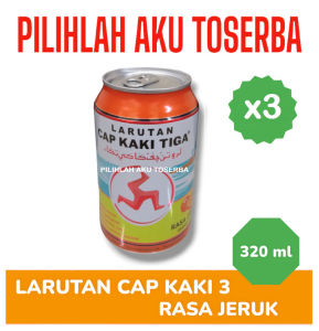 Larutan Penyegar CAP KAKI 3 Rasa JERUK KALENG 320 ml - ( HARGA 3 Kaleng )