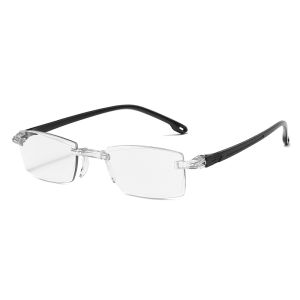 Frameless Reading Glasses for Men Women Anti Blue Computer Reading Glasses Magnification Eyewear Presbyopic Glasses