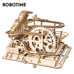 Robotime Marble Run Game 3D Wooden Puzzle Waterwheel Coaster Model Building Blocks Toys for Children LG501