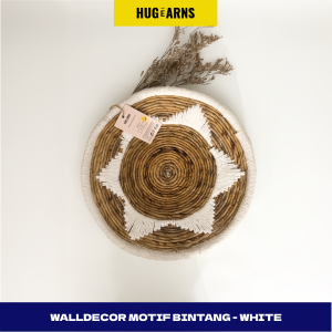 HUGeARNS - Walldecor D30 Motif Bintang Warna Putih / Hiasan Dinding Ruangan anyam / Walldecore Anyam Dekorasi Cafe Rumah Maupun Kantor / Walldecor Placemate / Hiasan Dinding Ruang Tamu Aesthetic/ Dekorasi Kamar Tidur / Pajangan Rumah / Hiasan Dinding