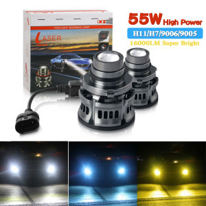 PENCL 2 ชิ้น ไฟหน้ารถยนต์ H11 H16 H7 9005 9006 HB3 HB4 ไฟหน้าแบบเลเซอร์ ไฟสปอตไลท์ โปรเจ็กเตอร์ไฟหน้า LED คุณภาพสูง 3570 ไฟป้องกันหมอกอัตโนมัติ ไฟ LED ดัดแปลง ไฟหน้ารถกันน้ำ สีขาว เหลือง น้ำเงินน้ำแข็ง 【สินค้าพร้อมจำหน่าย】