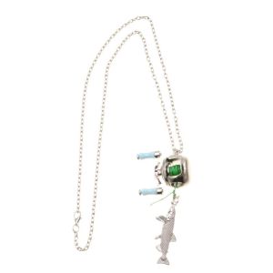 TFHDFHRG Luxury Fishing Reel Necklace Detachable Rotatable Men Neck Pendant Neck Chain Exquisite Fishing Reel Ring Fishermen