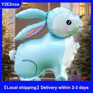 【Local shipping】 4D Cartoon Foil Balloons Elephant Stand Walking Balloon With Wheel For Kids Birthday Party Decoration Baby Shower