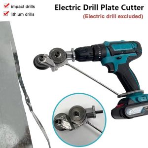 MYTHIS 1Set Metal Electric Drill Plate Cutter Universal DIY Nibbler Drill Cutter Attachment Durable Refitting Plate Shears for Cutting Iron