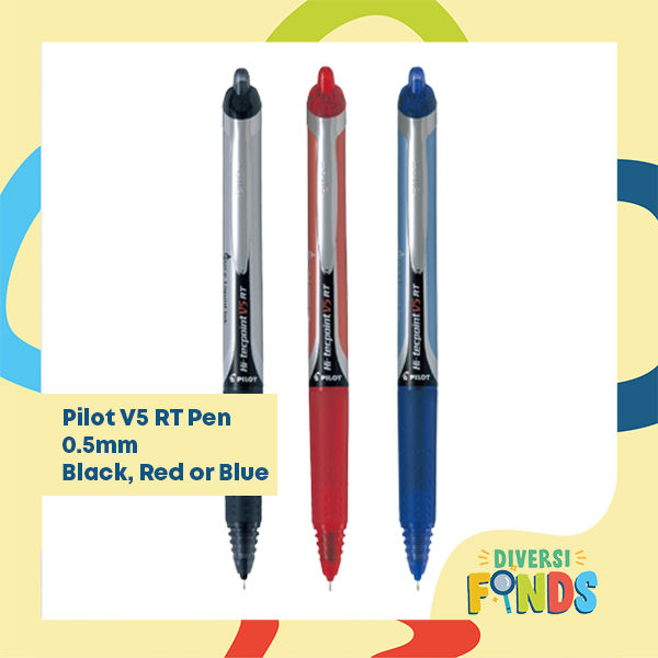 Pilot Hitecpoint V5 RT Roller Ballpen or Refill Pure Liquid Ink 0.5mm