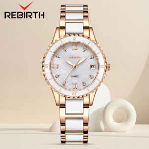 REBIRTH Jam Tangan Wanita Korea Berlian Original Anti Air Tali Keramik Jam Tangan Cewek New Wanita