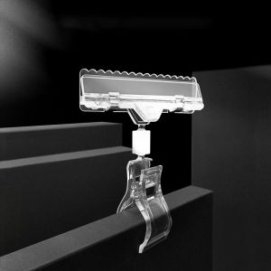 Transparent Plastic Shelf Clamp Merchandise Sign Price Label Tag Advertising Clips Price Tag Display Stand