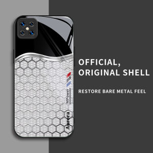 สำหรับ Oppo Reno4 Z 5G & Oppo A92s เคสศัพท์ป้องกันการตกแบบรังผึ้งสีเงิน มีสไตล์และบุคลิกภาพ