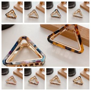 MYCOLOR Small Size Acetic Acid Hair Claw Multicolor Korean Style Geometry Shark Clip Temperament Hair Clip Triangle Hair Crab Clip Wedding