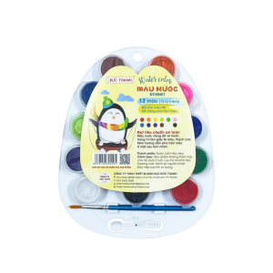 Màu nước 12 màu Đức Thanh màu tươi sáng phù hợp với trẻ nhỏ độ phủ màu tốt màu bám đều trên giấy vẽ và thạch cao