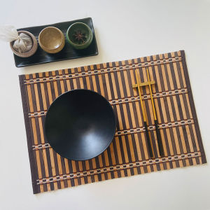 Natural Bamboo Placemat Easy to Clean Bamboo Table Mat Heat-Resistant Non-slip Table Mat