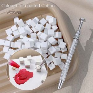 50pcs 10*10mm Manicure Smudge Gradient Effect Square Sponge / Nail Sponge Gripper Blush Puff