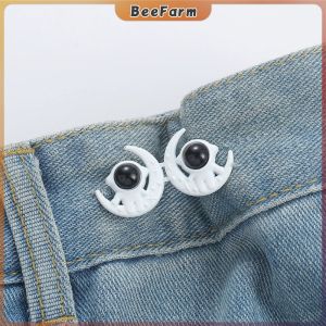 BeeFarm Tighten Waist Button Cartoon Style Adjustable Jean Waist Buckle No Sew Snap for Pants Jeans 1Set