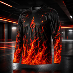 Mens Plus Size Long Sleeve Motorcycle Riding Jersey Quick Dry Graphic Racing Top LA045