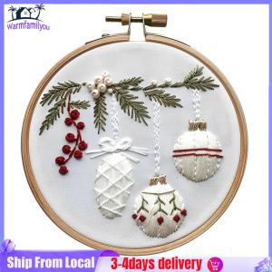 Christmas Cross Stitch Embroidery Kit Includes Embroidery Hoop Embroidery Cloth Threads Handmade Sewing Art Craft Kit