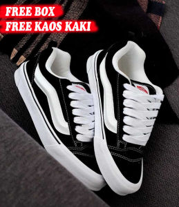Vans Knu Skool Black and White Sneakers for Men and Women 100% Premium