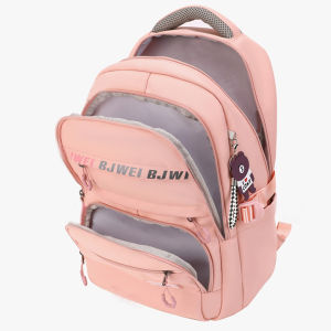 THANKS99 SHOP#4015 Stylish nylon large capacity 17inch backpack for Women features padded adjustable shoulder strap