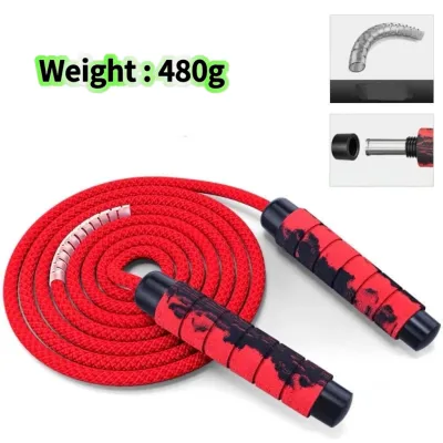 (SG Seller) Jump Rope Heavy Adjustable Weighted Skipping Jump Rope Ball-Bearing Adjustable Length Slim Body Exercise Kids Adults Home Gym Crossfit Workouts Jumping Rope-PL22