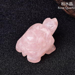 Rock Crystal Carved Tortoise Crafts Ornaments Stone Crystal Minerals for Treatment.