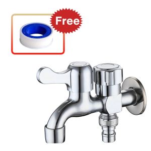 2 Way Faucet SUS304   Bathroom Kitchen Wall Mounted Faucet 1 in 2 out  Two Way Wash machine Faucet