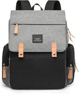 Diaper Bag Backpack Travel Pack with Stroller Straps Large Capacity Waterproof Baby Diaper Bag with Insulated Pockets