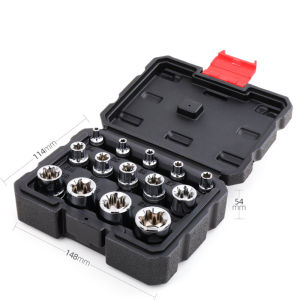 14 sets of E-type sleeve set of 6-angle E-type plum blossom sleeve hexagon spline sleeve combination auto repair special tools