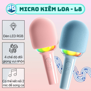 Micro hát karaoke kiêm loa bluetooth Micro không dây bluetooth cao cấp có đèn led RGB thu lọc tạp âm tốt bộ chuyển đổi giọng nói đa dạng âm thanh to chất lượng