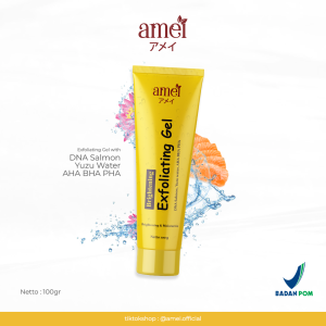 Amei Exfoliating Gel  Wajah Dna Salmon Mengangkat Sel Kulit Mati Penghilang Daki BPOM ( amei official store )