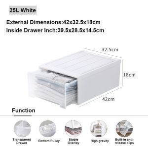 Isidoro.os Home Organizer Foldable Plastic Wardrobe Drawer Storage Cabinet Clothes Flip Storage