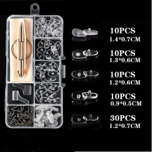Eyeglasses Sunglasses Silicone Nose Pads Set Glasses Optical Repair Kit Screw Nut Nose Pad Set