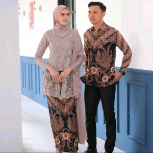 Amanda Couple Kebaya Kutu Baru Kemeja Batik Outfit Engagement Wisuda Kondangan Modern