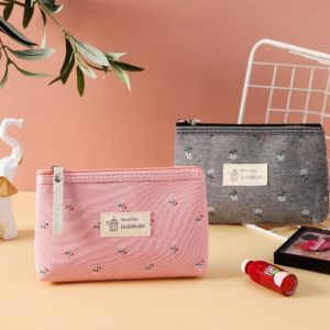 PTK52 Large Simple Washing Bag Travel Nylon Make Up Bag Rectangle Storage Bag Canvas Cosmetic Bag Small Coin Purse Toiletry Organizer Purse