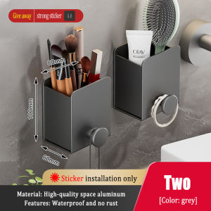 MEIDOO Storage Rack Bathroom Multifunctional Wall-mounted Storage Rack Aluminum Storage Box Punch-free Sticker Installation