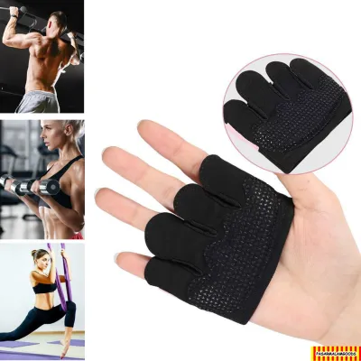 Half Glove Fitness Exercise Gloves Silicone Non-slip Four Finger Weightlifting Protection Gloves Men Women Callus Guard Workout Grip Gloves Protect for Power Cross Training Lifting Hanging Cycling Yoga