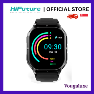 HiFuture Ultra3 Black Color Smart Watch 2inch IPS Display For iOS9/Android5 IP68 24/7 Days Battery Wireless Calling Heart Rate Blood Oxygen Sensor 5th Gen