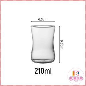 Biblio【Ready in Stock】 Glass Cup Heat Resistant Mug Cup Coffee High Quality Glassware Transparent Drinking Glass Mugs