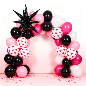 57pcs balloon set Valentines Day confession-themed balloons with exploding star foil heart print balloons suitable for Valentines Day confession-themed party decorations birthday parties outdoor party decorations anniversary decorations