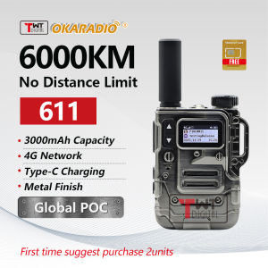 OKARADIO 611 4G LTE POC Radio Rapid 6000KM Global Walkie Talkies No Distance Limt Network Two Way Radio Free SIM Card for Family Construction site Logisic Security