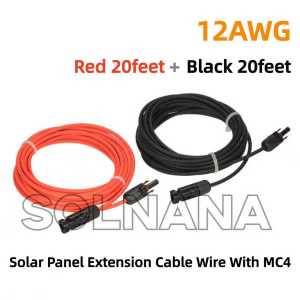 pure copper 1Pair Black + Red 20/40/70 Feet 10 -12AWG Solar Panel Extension Cable Wire with MC4 Female and Male ConnectorSufficient square footage Sufficient square meters.Deye model