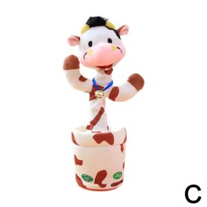 Dancing Rabbit Cow Interactive Learning Musical Speak Plush Toy Repeat Talking Plushie Rabbit Intelligent Cactus Kids Gifts2026