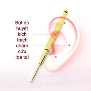 Bút dò huyệt châm cứu massage tai bằng đồng thau tặng 60 miếng dán nhĩ châm vương bất lưu hành