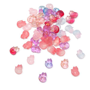 10pcs 18x14mm Fox Shape Czech Glass Beads Translucent Multicolor Beads for DIY Bracelet Earring Jewelry Making Accessories