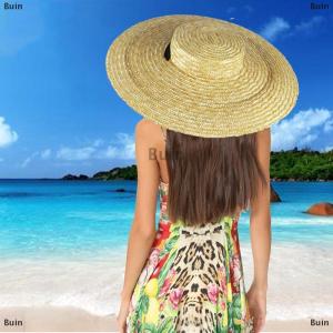 [COD] Buin Wide Brim Straw Hat For Women Long Ribbon Ladies Beach Hat Summer Sun Visor Cap