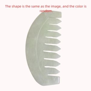 BEAUTYLADIES Green Massage Comb Natural Hsiuyen Jade Gua Sha Board Stone Portable Retro Jade Hair Brush Guasha