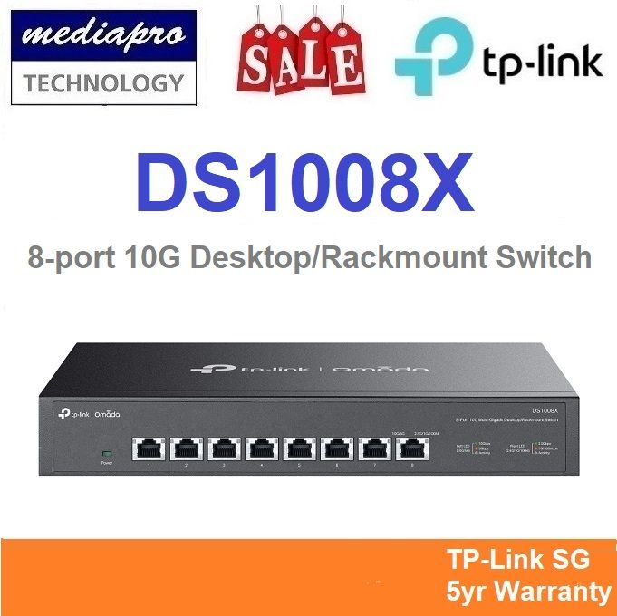 ルーター・ネットワーク機器 TP-Link Omada 8-Port 10G Switch DS1008X DS1008X | Omada 8ポート デスクトップ/ラックマウント 10G