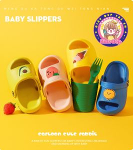 [SALE XẢ KHO Size 170]Sandal nhựa xốp hở mũi/Dép quai ngang có quai hình trái cây cho bé 3-4 tuổi