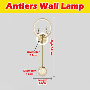 Nordic Creative Antlers Wall Light Bedroom Living Room Corridor Personalized Background Walls Lamp